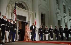 Mrs. Obama was gorgeous at her last state dinner at the White House 0